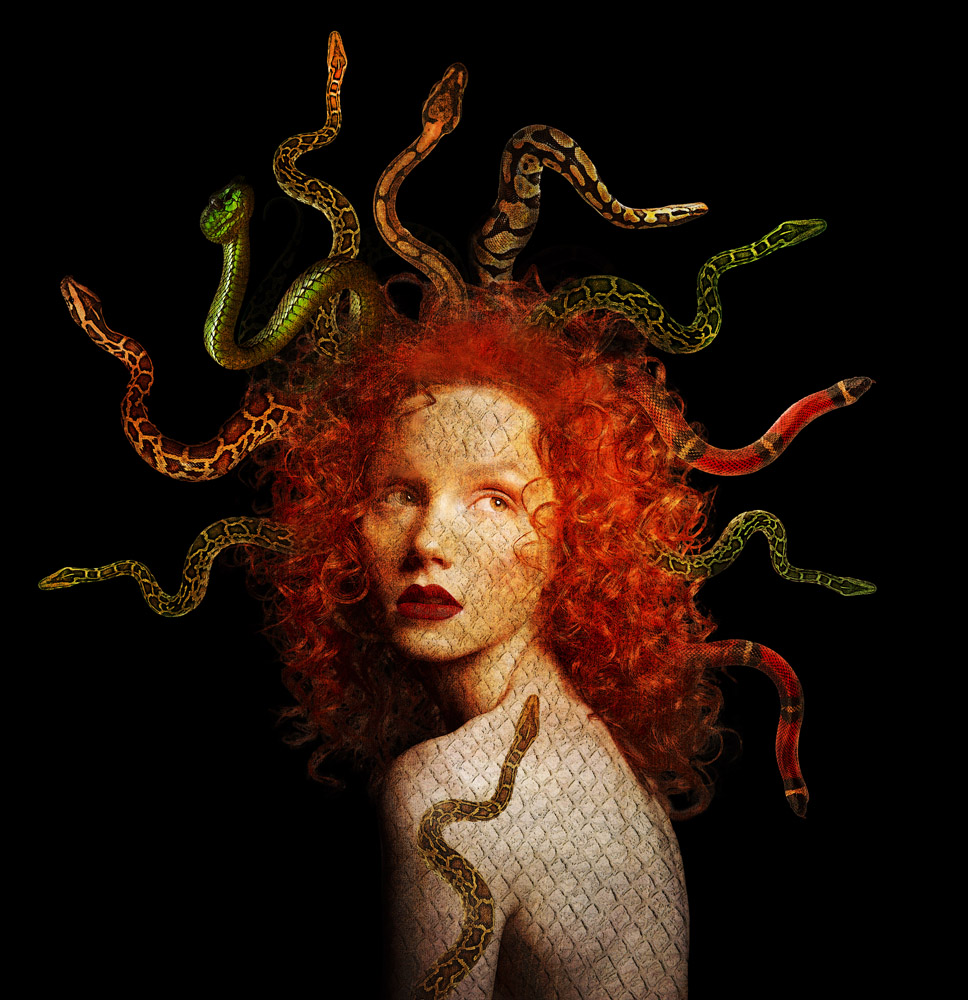 Woman with snakes in her hair